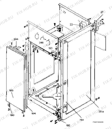 Взрыв-схема плиты (духовки) Zanussi MI85.52LT - Схема узла Section 2